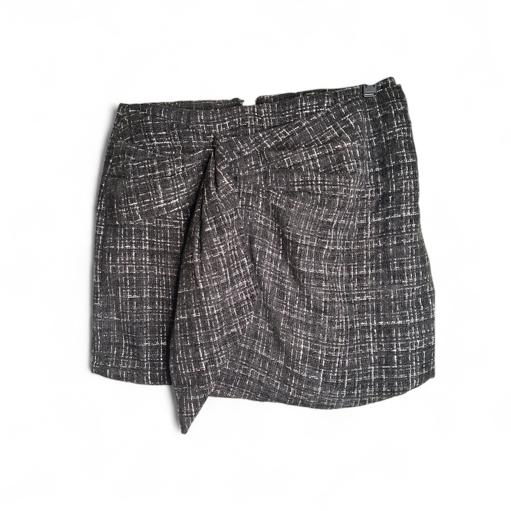 19 Cooper Tweed Mini Skort Size XS Black And White Lined Preppy